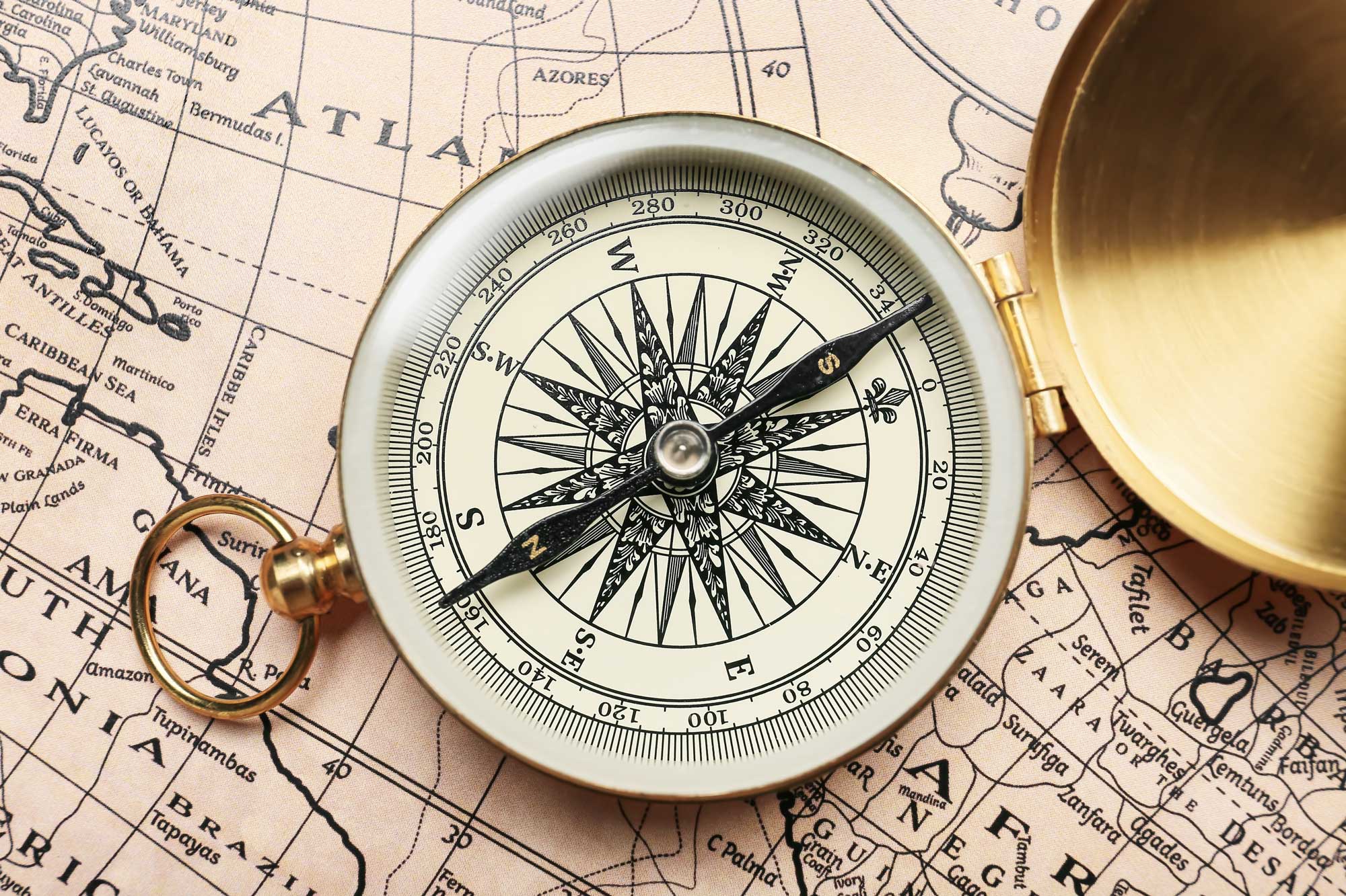 map with compass